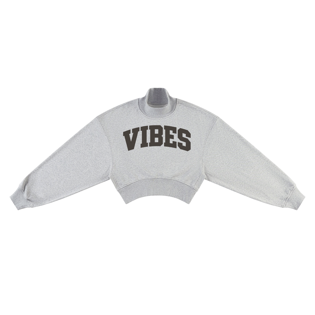 VIBES,sweatshirt,mockneck,unisex,everyday,varsity